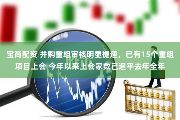 宝尚配资 并购重组审核明显提速，已有15个重组项目上会 今年以来上会家数已追平去年全年